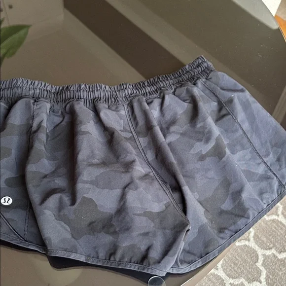 Lululemon Gray Camo Athletic Shorts - Picture 2 of 2
